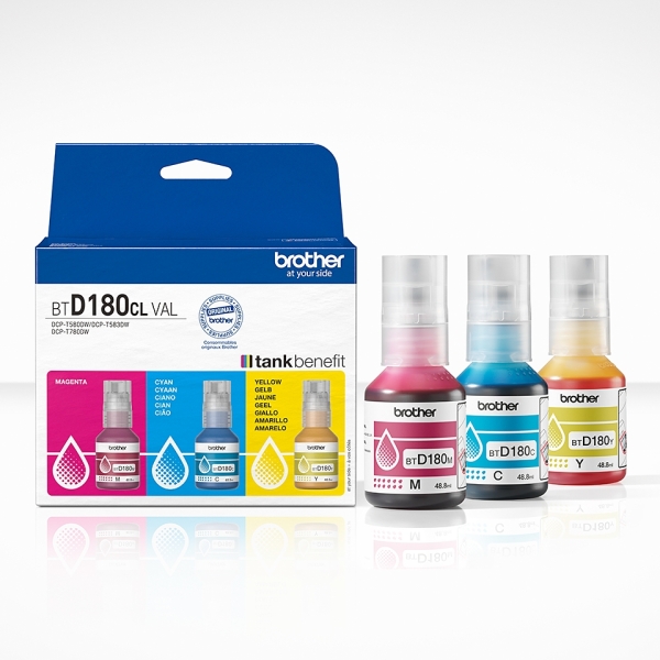 rotBrother BTD180CLVAL Pack de 3 Garrafas de Tinta ( Azul, Magenta, Amarelo)