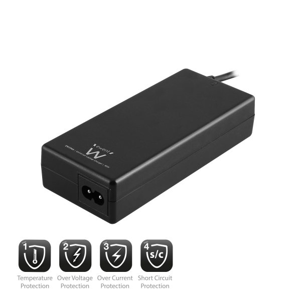 Carregador Automático Universal para Portátil Ewent - Home 90W - 11 Pontas - Preto