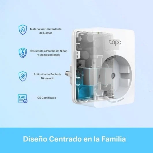 TP-Link Tapo P110 Mini Smart Wi-Fi Plug - Temporizador - Controlo por Voz - Programável